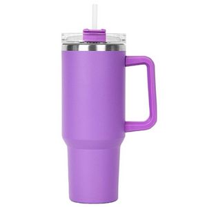Stainless Steel Tumbler with Handle and Straw