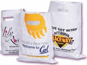 Standard Die Cut Bags 15"x18" Single Wall Die Cut Handles - 2 Colors