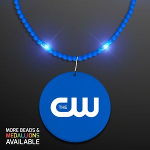 Still-Light Blue Beads With Medallion - PRINTED