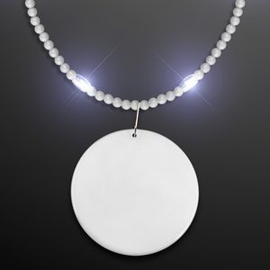 Still-Light White Beads With Medallion - PRINTED
