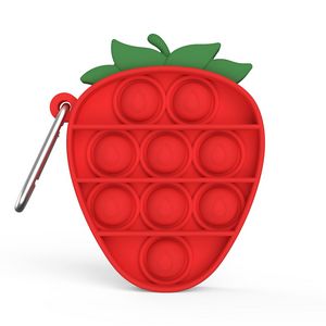 Strawberry Push Pop Bubble Keychain