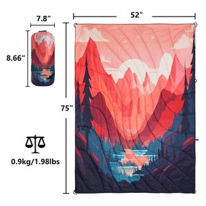Sublimation Outdoor Puffy Packable Camping Blanket-75" X 52"