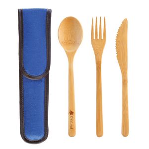 Take-Along Flatware Set w/Blue Travel Case