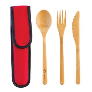 Take-Along Flatware Set w/Red Travel Case