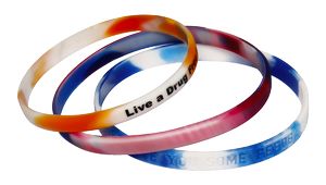Thin Swirl Screen Print Silicone Wristband
