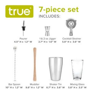 True® 7 Piece Barware Set