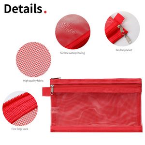 Twin Pocket Mesh Pencil Pouch