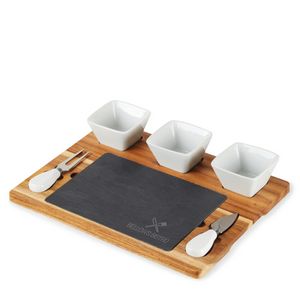 Twine LivingÂ® Acacia & Slate Cheese Board Set w/Ceramic Bowls