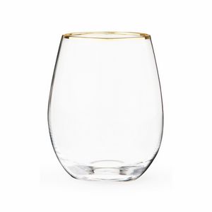 Twine LivingÂ® Gilded Stemless Wine Glass