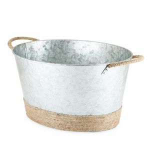Twine LivingÂ® Jute Wrapped Galvanized Ice Tub