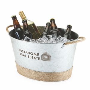 Twine LivingÂ® Jute Wrapped Galvanized Ice Tub