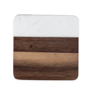 Twine LivingÂ® Marble & Acacia Coaster Set