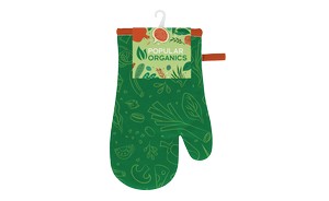 Two Cotton Oven Mitts with Hang Tag
