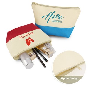 Two-Tone Canvas Cosmetic Bag
