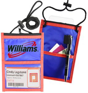 Two Tone Classic Event Pouch w/Top Zipper & Adjustable Cord