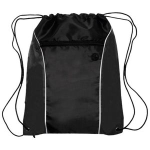 Two Tone Front Pocket w/ Earphone Outlet Drawstring Backpacks