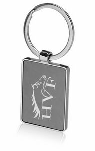 Two Tone Rectangular Metal Key Chain