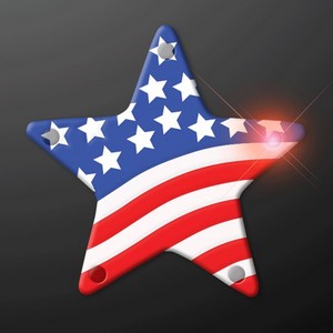 USA American Flag Star Flashing Pin - BLANK