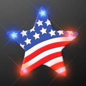 USA American Flag Star Flashing Pin - BLANK