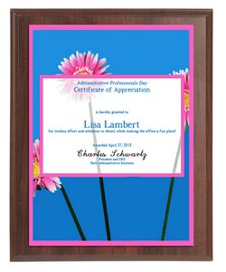 USA Cherry Finish Award Plaque-Full Color 12"x15"