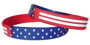 USA Flag Silicone Wristband
