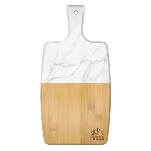 UV Print Faux Marble/Bamboo Paddle Cutting Board