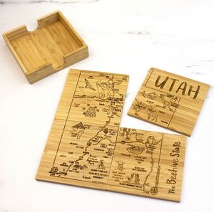 Utah Puzzle Coaster Set
