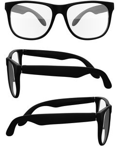 Value Retro Glasses - Clear Lens And 1 Color Imprint On Arm