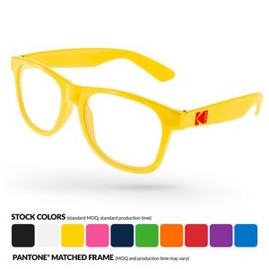 Value Retro Glasses - Clear Lens And 1 Color Imprint On Arm