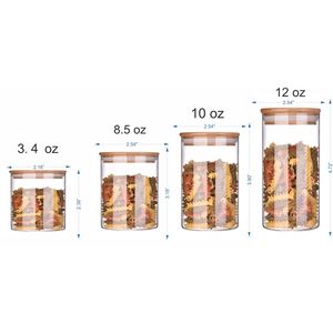 Various Glass Jar w/Bamboo Lid