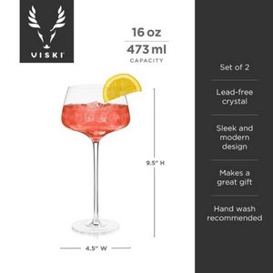 Viski® Angled Crystal Amaro Spritz Glass