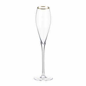 ViskiÂ® Gold-Rimmed Crystal Champagne Flute