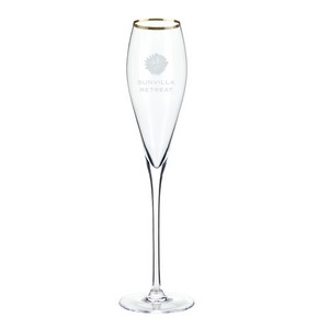 ViskiÂ® Gold-Rimmed Crystal Champagne Flute