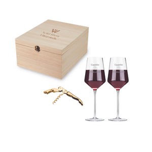ViskiÂ® Raye Crystal Wine Glass and Corkscrew Gift Box