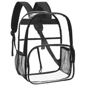 Water-Resistant Heavy Duty Clear PVC Transparent Backpack (16.1"x12.6"x5.5")