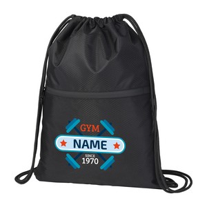 Waterproof Drawstring Gym Bag With Front Pocket