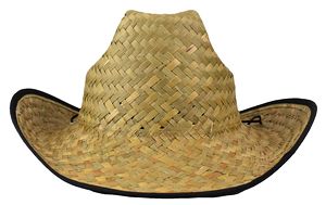 Western Cowboy Straw Hat w/Custom Patch