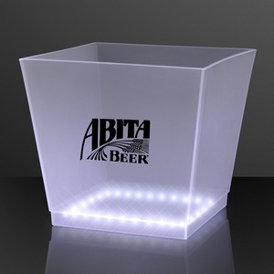 White LED Bottle Service Ice Bucket - PRINTED