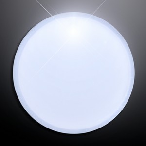 White LED Frosted Circle Badge with Safety Pin - PRINTED