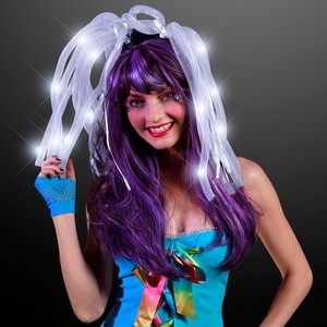 White LED Noodle Headbands - BLANK