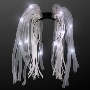 White LED Noodle Headbands - PRINTED