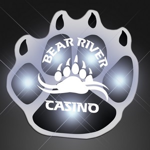 White LED Paw Print Flashing Pins - PRINTED