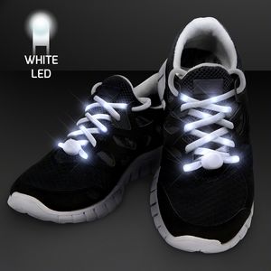White LED Shoelaces for Night Fun Runs - PRINTED