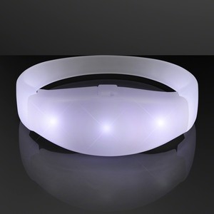 White LED Steady Illumination Stretch Bracelet - PRINTED