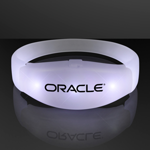 White LED Steady Illumination Stretch Bracelet - PRINTED