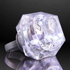 White Princess Cut Huge Diamond LED Rings - BLANK