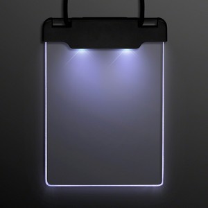 White Space Glow Light Badge Necklace - PRINTED