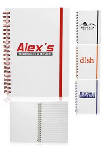 White Spiral Notebook w/ Colored Accents