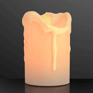 Windproof LED Pillar Candle with Moving Flame - PRINTED