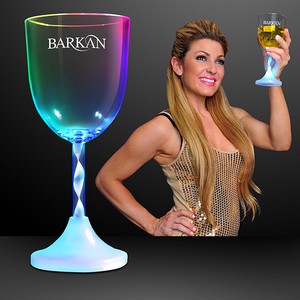 Wine LED Spiral Stem Glass - PRINTED